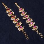 Jadau Kundan Ruby drop Maateelu / Ear chains - Image 2
