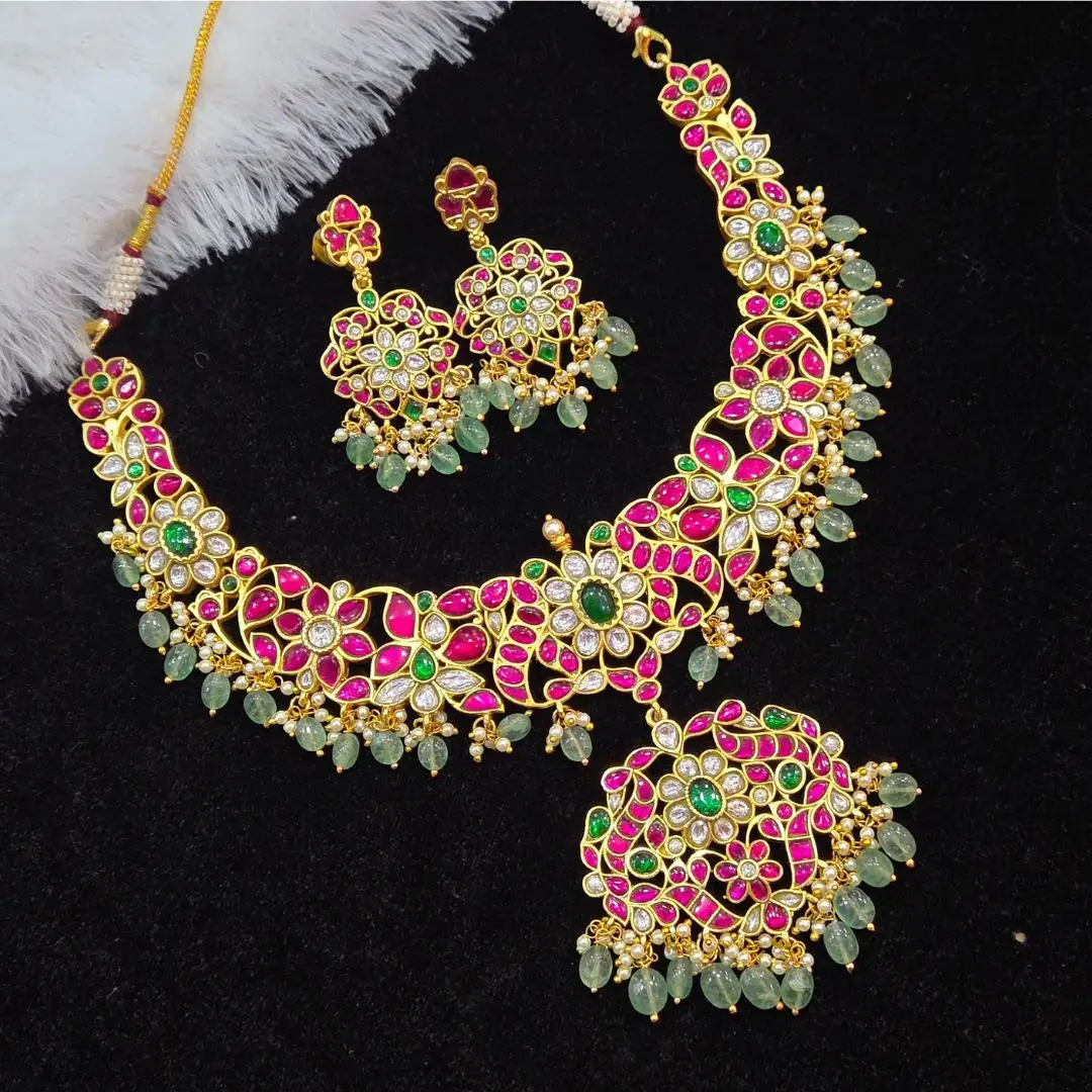 Untitled design (17) Jadau Kundan Necklace - Image 1