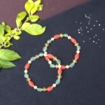 Coral Emerald Pearl & Nakshi Ball Bracelets Adults size