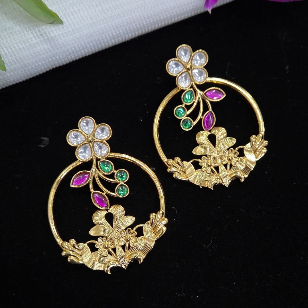 Untitled design (26) Kundan Chandbali - Image 1