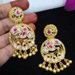 Fusion Earrings in Kundan - Image 3