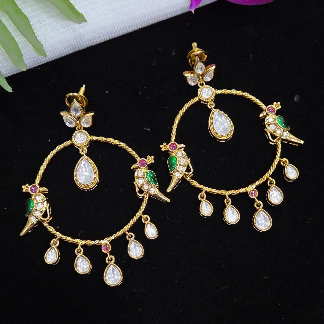 Untitled design (40) Kundan Big Size Chandbali - Image 1