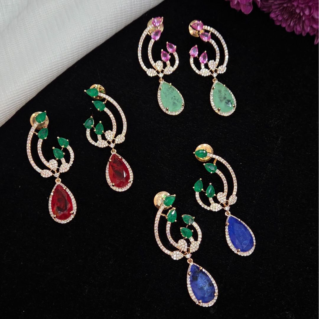 Untitled design (45) Premium AD Doublet Earrings - Image 1