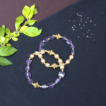 Amethyst Stone Bracelets Pair - One Size & Stretchable
