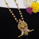 Nakshi Pearl Mala with Kundan Tigernail Pendant - Image 2