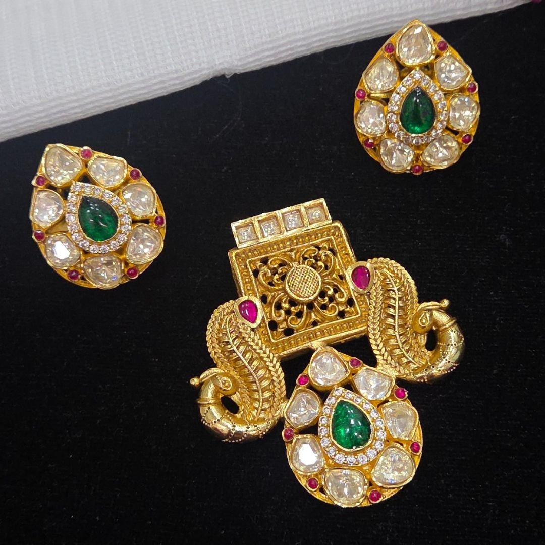 Untitled design (62) Moissanite Pendant Set Fusion Style - Image 1