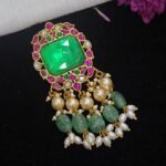 Doublet Emerald Jadau Kundan Pendant