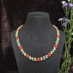 Coral, Pumpkin, Pearls Maala