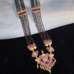 Jadau kundan black beads