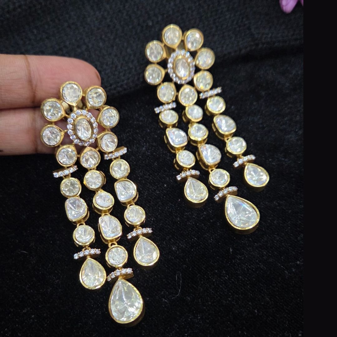 3400 Moissanite Chandbali - Image 1