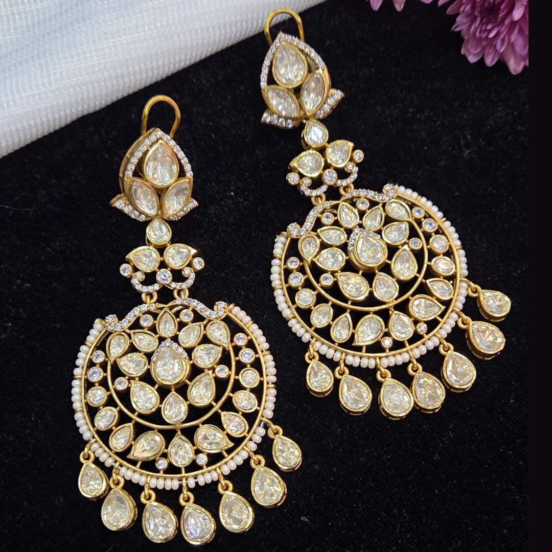 3900 (1) Moissanite Chandbali - Image 1