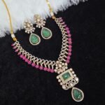 Moissanite Doublet Necklace in Gold Look