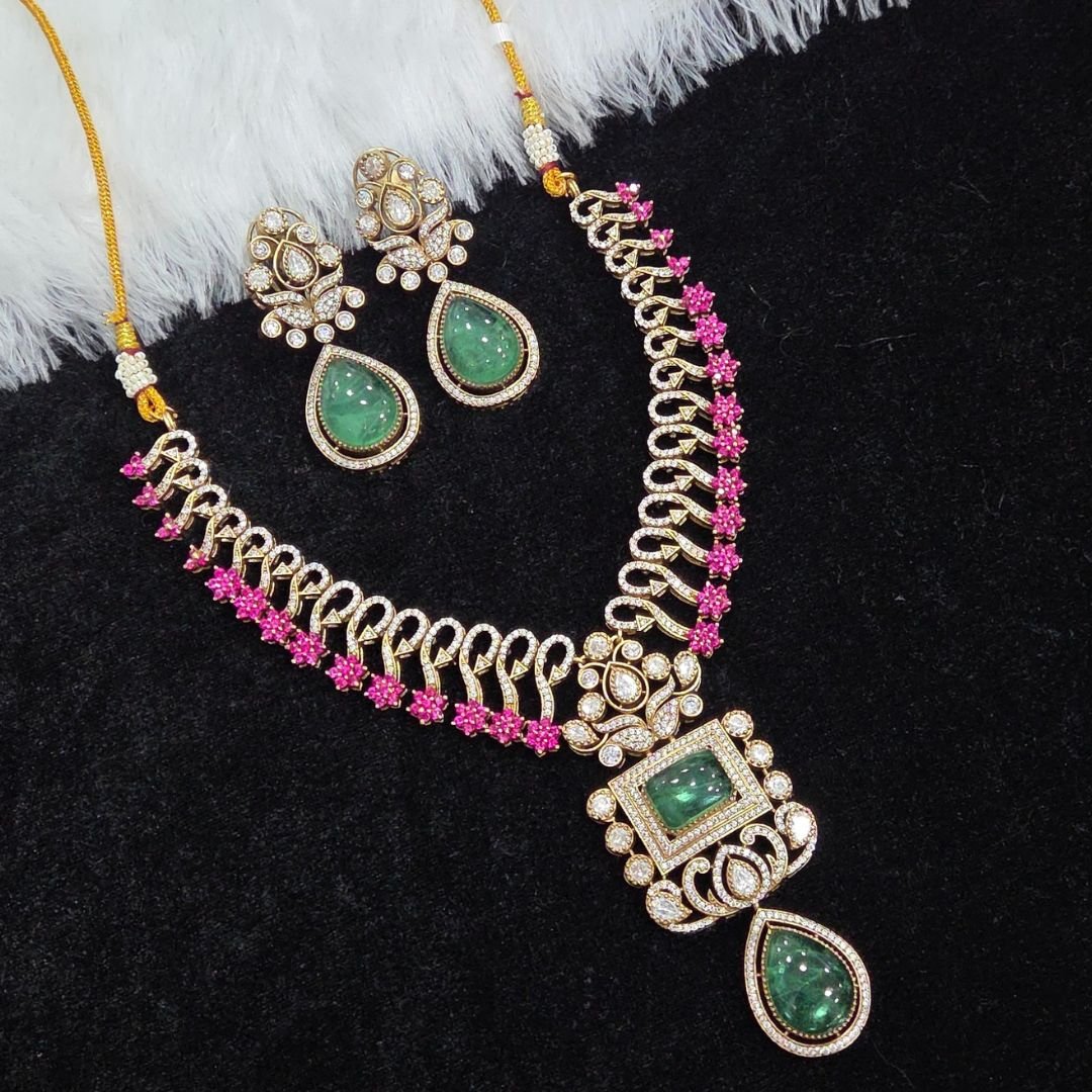 Untitled design - 2026-02-05T120935.542 Moissanite Doublet Necklace in Gold Look - Image 1