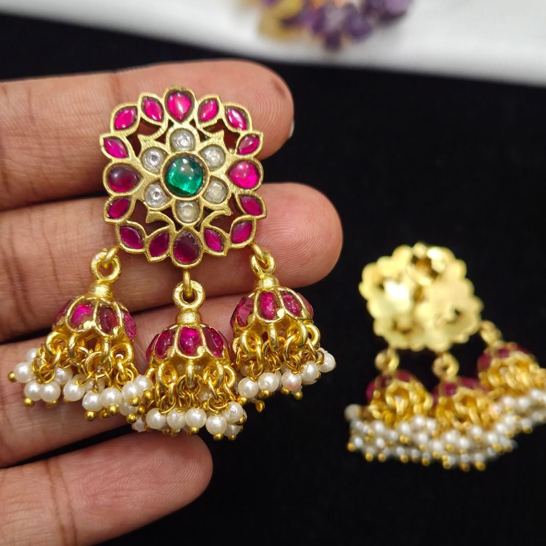 Untitled design - 2026-04-14T104121.709 Kundan Ear Rings - Image 1