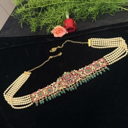 Pearl kundan Hip Chain