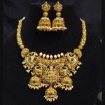 Antique Gold Lakshmi Peacock Temple Choker Set