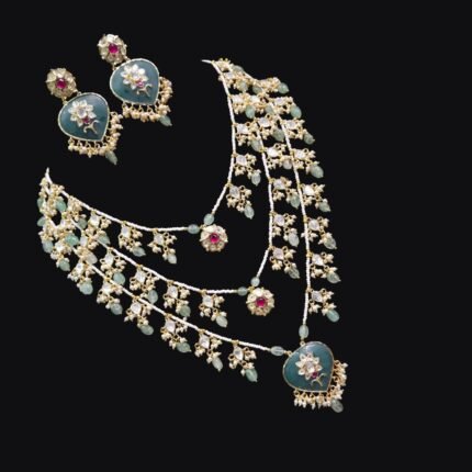Jadau Polki Multi-Strand Layered Step Necklace Set