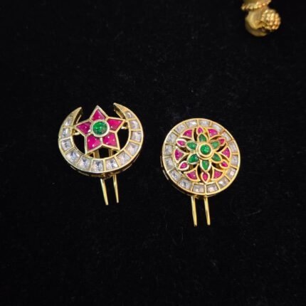 Kundan Sun Moon Hair Accessories