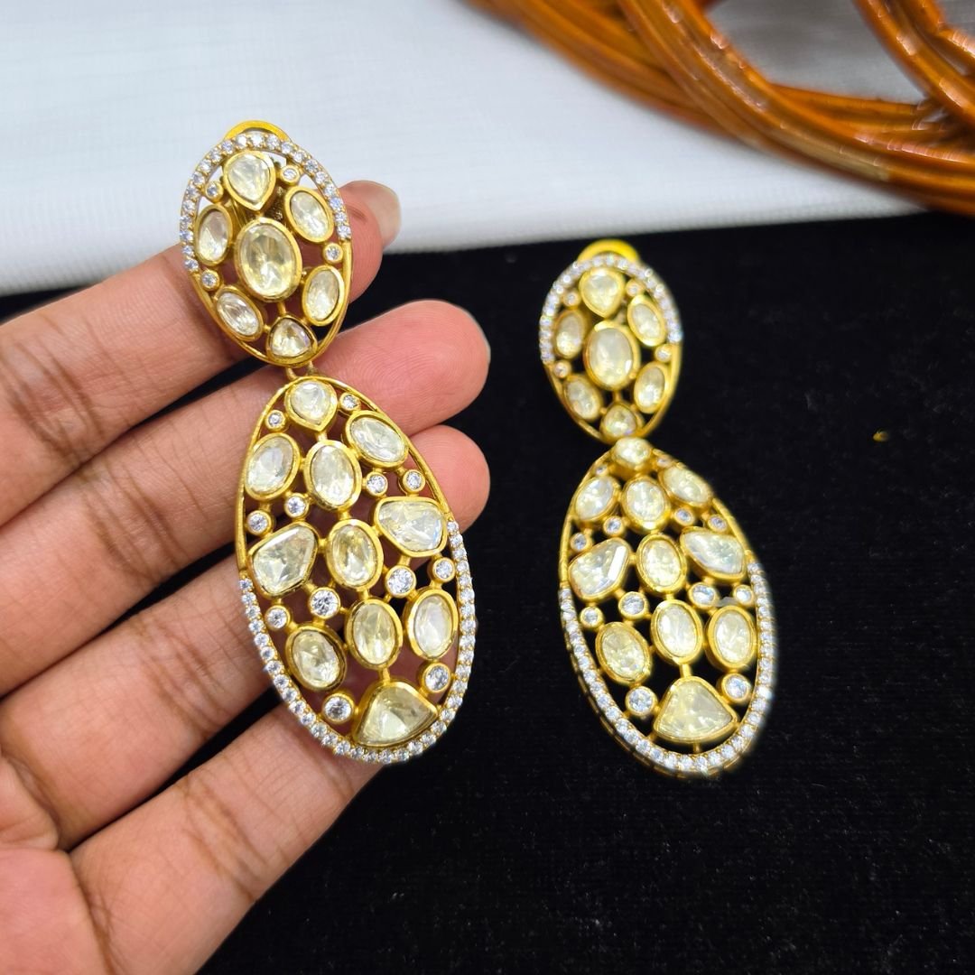 3250 (2) Premium polki chandbali - Image 1