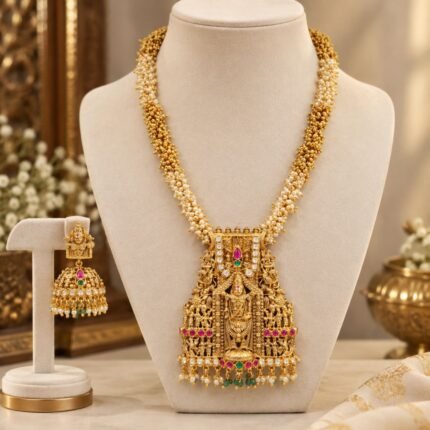 South Indian Temple Style Statement Long Necklace