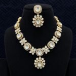 Polki Floral Cluster Short Necklace Set