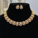 Polki Swirl Motif Choker Necklace Set
