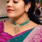 Polki Green Beaded Choker Necklace Set