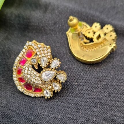 Antique Gold Peacock Stud
