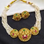 Peacock Nakkashi Multi-Strand Pearl Choker Set