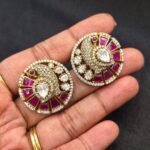 CZ Circular Peacock Motif Stud
