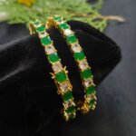 Gold Plated Green CZ Bangles