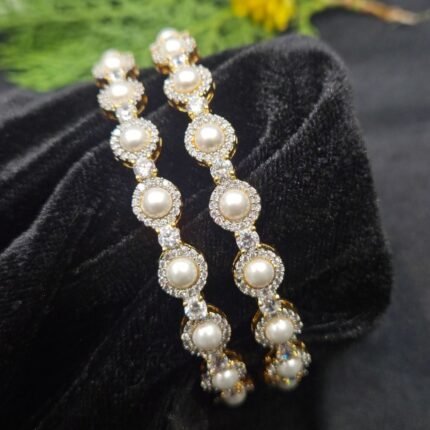 CZ Pearl Halo Stackable Bangles