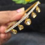 Bracelet with Hanging Uncut Kundan - Image 2