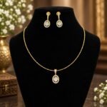 Victorian Oval Solitaire-Look CZ Pendant Set