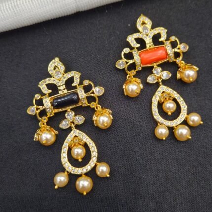 Victorian Vintage Gemstone & Pearl Chandelier Pendant - Each