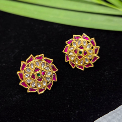 Floral Kundan studs