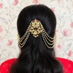 Lotus Motif Multi-Strand Pearl Hair Chain Accessory