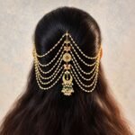Temple Nakkashi Pearl Hair Chain Accessory